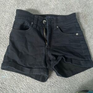 Black aero high rise midi jean shorts woman’s 000